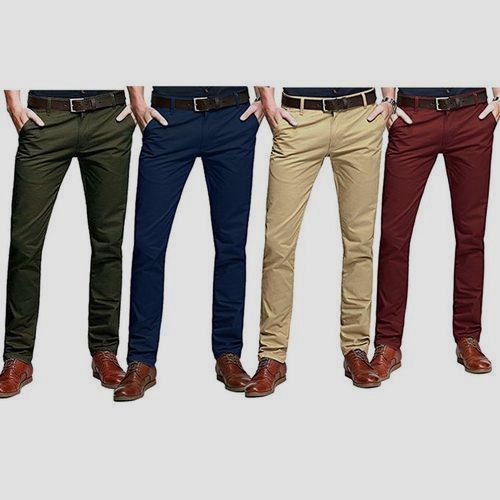 Shop 4 Pack of Men's Khaki Stretcher Trousers - Multicolor