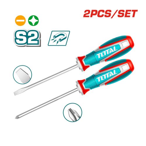 product_image_name-TOTAL-2 Pcs Screwdriver Set (6 x 125mm)-1