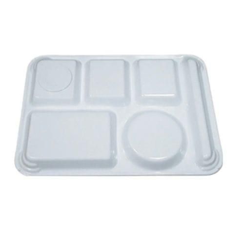 product_image_name-Generic-6 Pieces Of Divided Plates Melamine 5-Compartment White Partioned Serving Tray-4