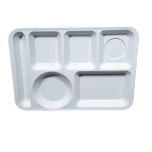 product_image_name-Generic-6 Pieces Of Divided Plates Melamine 5-Compartment White Partioned Serving Tray-5