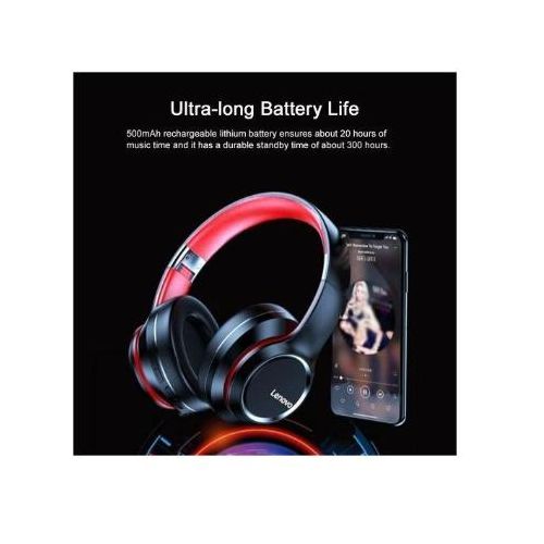 product_image_name-Lenovo-HD 200 Foldable Over Ear Wireless Headphones- Black/Red-3
