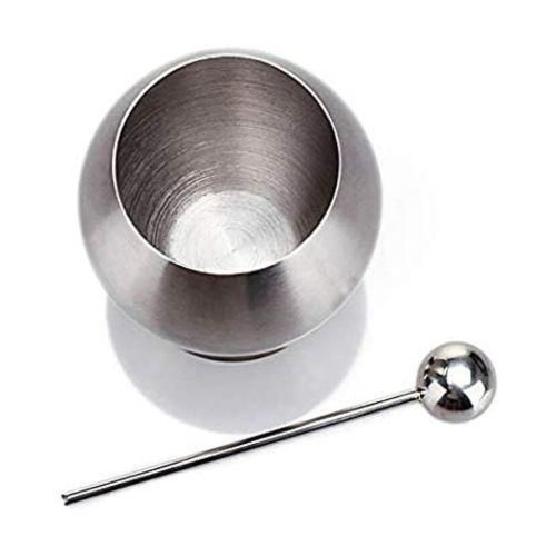 product_image_name-Generic-Egg Shaped Metallic Sugar Bowl Seasoning Pot With Spoon,Silver-3
