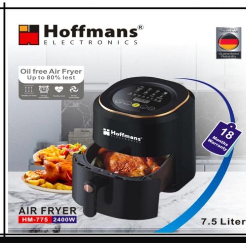 product_image_name-Hoffmans-Electronics Air Fryer HM-775 – 2400W, 7.5L Capacity, Oil-Free Cooking - Black-1