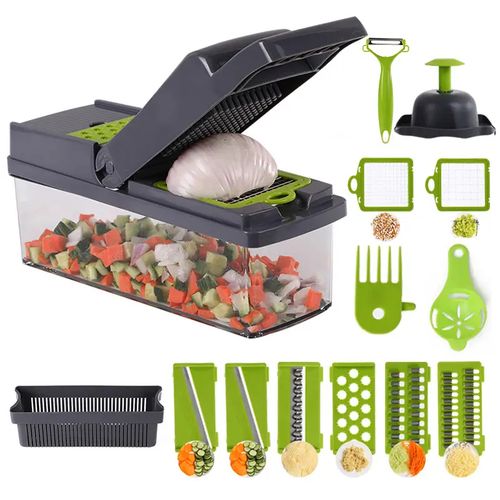 product_image_name-Generic-15pcs Kitchen Vegetable Cutter, Salad, Vegetable, Potato, Chopper, Slicer,grater-1