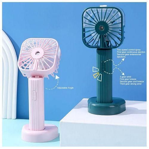 product_image_name-Original-Portable Handheld Misting Fan, Rechargeable Spray Water Personal Mist Fan, Battery Operated USB 3 Speeds Portable Misting Fan With Base For Travel, Beach, Camping, Outdoors, Makeup-3
