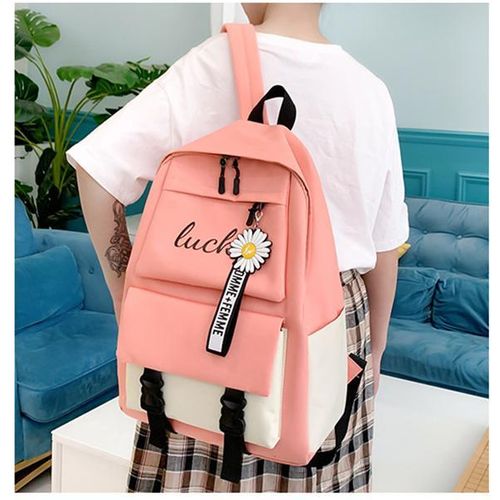 product_image_name-Fashion-4Pcs/set School Bag New Arrival Buckles Backpacks Bookbags Laptop bag Travelling bag Unisex Backpack+Shoulder bag+handbag+ pencil case-3
