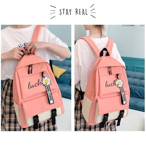 product_image_name-Fashion-4Pcs/set School Bag New Arrival Buckles Backpacks Bookbags Laptop bag Travelling bag Unisex Backpack+Shoulder bag+handbag+ pencil case-6