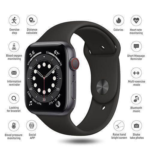 product_image_name-Generic-Smart Watch Full Touch Screen Watch For Android & IOS - Black-1