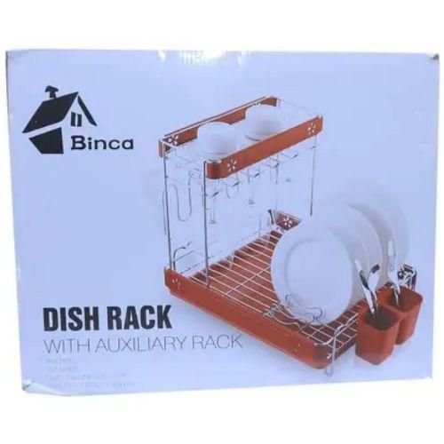 product_image_name-Binca-Stainless Steel Dish Drainer With An Auxiliary Rack-Red.-3