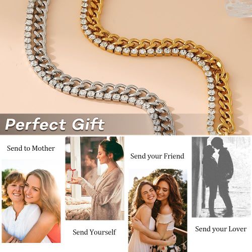 product_image_name-ARHANORY-Ladies Bracelet with Diamond Stones Women Luxury Hand Chain - Gold-8