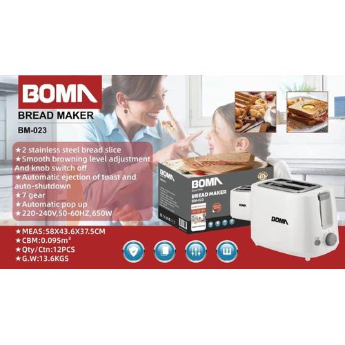 product_image_name-Boma-2 Silice Lift and Look Touch Bread Toaster -White-1