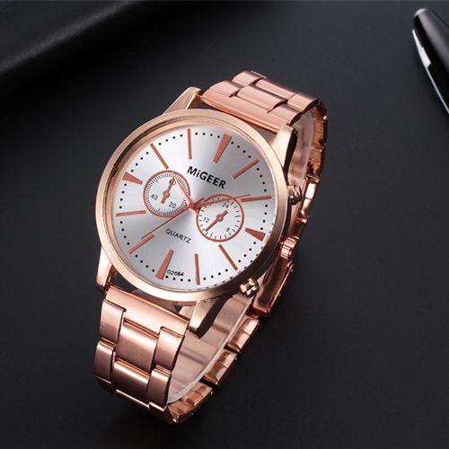 Man crystal stainless on sale steel analog quartz watch