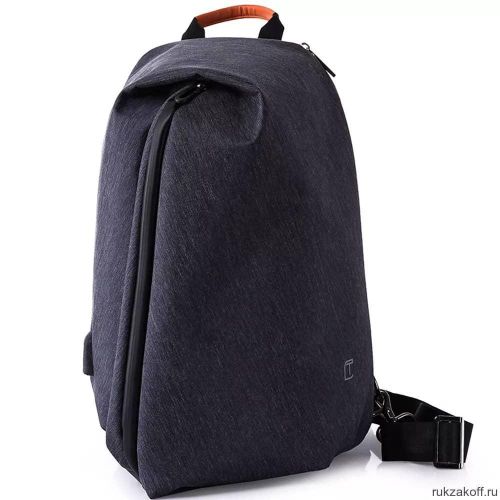 product_image_name-Generic-Mens Sling Bag 13" Laptop Bag with USB Charging Port Chest Shoulder Backpack - Grey Black-4
