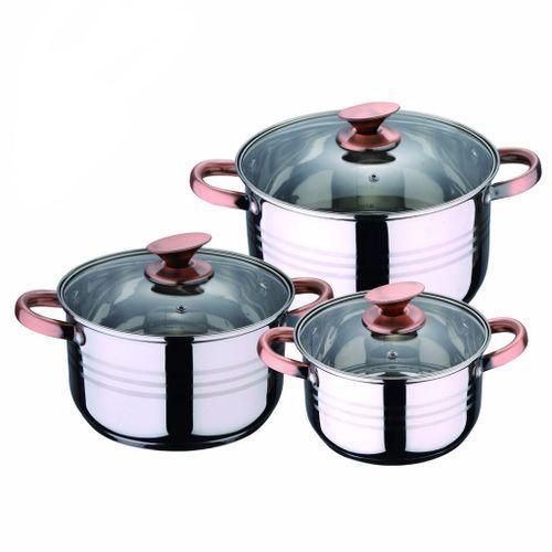 product_image_name-Generic-6 Piece Stainless Steel Saucepans Cookware Pots- Silver-1