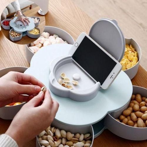 product_image_name-Generic-Candy Box Serving Rotating Tray  Storage With Mobile Phone Stand,Blue.-3