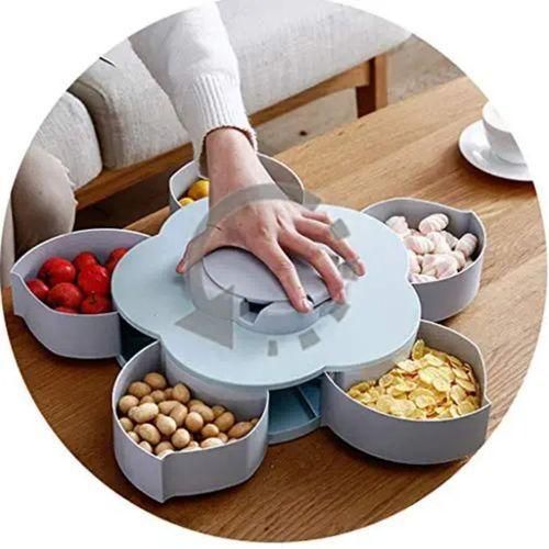 product_image_name-Generic-Candy Box Serving Rotating Tray  Storage With Mobile Phone Stand,Blue.-4