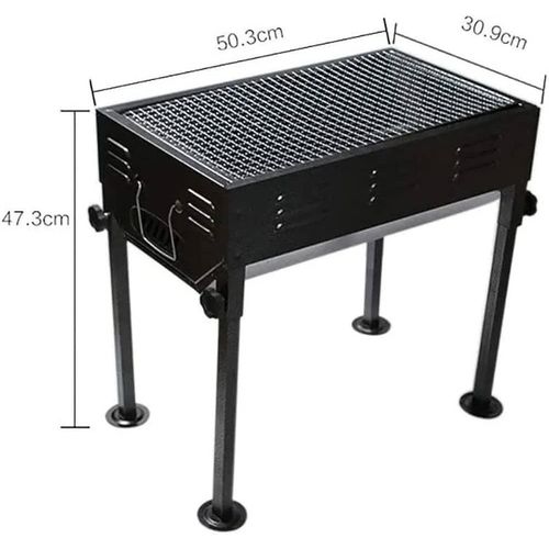 product_image_name-Generic-(67X 30x57cm) Barbecue Grill Portable Folding Charcoal Barbecue Desk Tabletop Outdoor Smoker Large BBQ Garden Terrace Camping Travel Hiking Picnics Backpacking Baking Tray Grill- Black-6