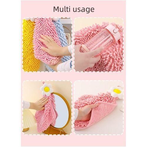 product_image_name-Generic-Charming Floral Chenille Hand Towel Set (3-Pack) - Multicolor-4