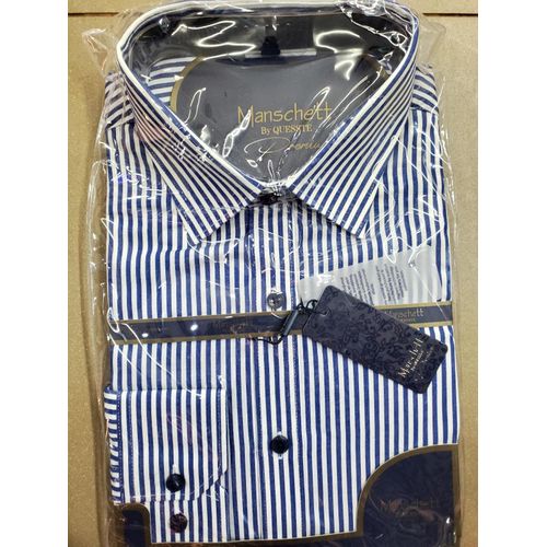 product_image_name-Generic-Men's Striped Shirt Men's Long-Sleeved Slim Business Casual Shirt- Blue, White.-3