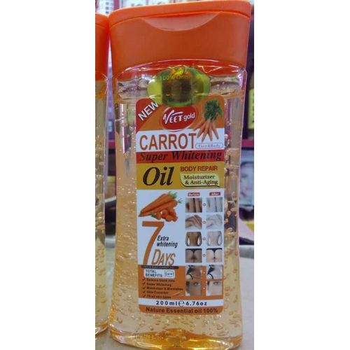 product_image_name-VEET GOLD-Carrot Super Whitening Face & Body Oil For  Anti aging,Body Repair ,Moisturizing,Skin Corrector-200ml-1