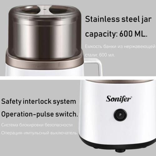 product_image_name-Sonifer-600ml Electric Coffee Grinder Maker Stainless Steel Herbs Nuts Mill -White.-4