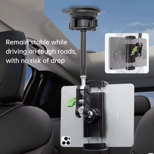 product_image_name-Generic-Aluminum Alloy Car Tablet Holder, 360° Rotatable Adjustable Stand with Strong Suction Cup Mount for 4-12.9" Tablets/Phones-2