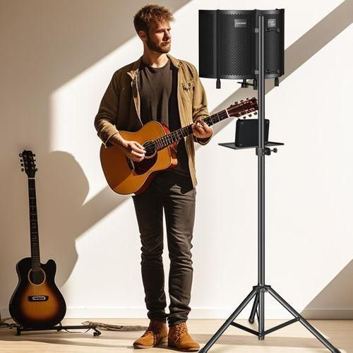 product_image_name-Generic-Portable Vocal Booth with Ambient Reflection Filter, For Studio, Podcasts, Sound Absorption and Noise protection system effectively preventing external noise - Black-2