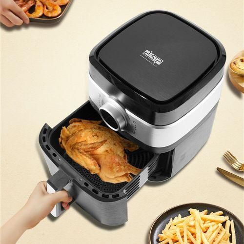product_image_name-Dsp-6.5L Oil Free Stainless Steel Electric Hot Air Fryer Oven Cooker 360 Hot Air with Non-Stick Basket- Black.-3