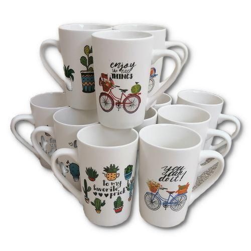 product_image_name-Generic-12 Pieces Multi-print Of  Coffee Tea Cups  Mugs- White. -1