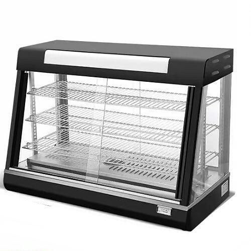 product_image_name-Generic-90*45*67CM Countertop Food Warmer Display Case 3 Shelf Hot Warming Showcase with Front and Back Sliding Door and Water Tray- Black -3