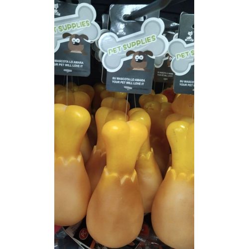 product_image_name-Other-Rubber Dog Chicken Chew Bone Toy ~yellow-1