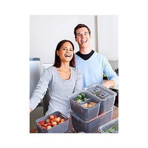 product_image_name-Generic-2.72L Refrigerator Organizer Bin Storage Container For Fruits Vegetables, Grey.-6