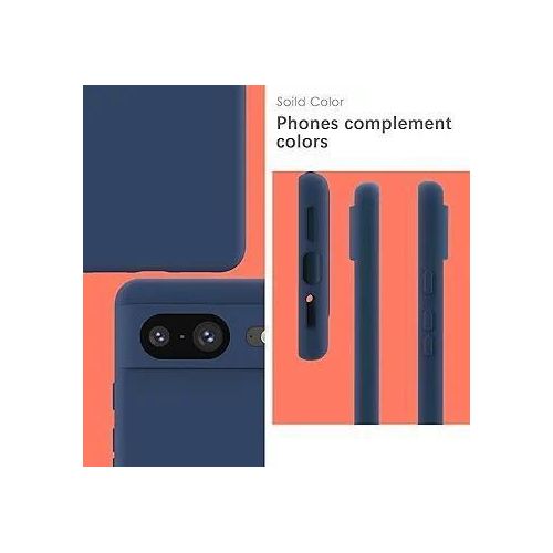 product_image_name-Generic-Silicone Case for Google Pixel 8, Soft-Touch Phone Cover - Dark Blue-3