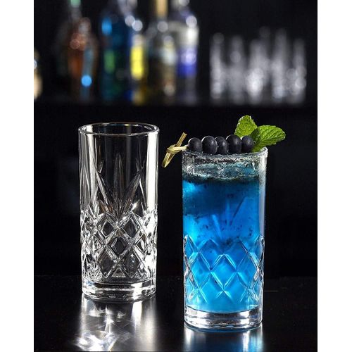 product_image_name-Generic-Diamond Crystal Touch Designer High Ball Tumbler Long Drink Glass Set of 6, For Drinking Water, Beer, Soda, Fresh Juice,Cocktail etc -5
