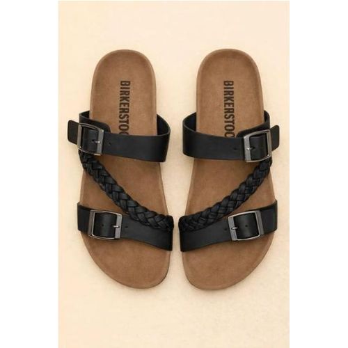 product_image_name-Fashion-Ladies Flat Sandals Shoes - Black-1