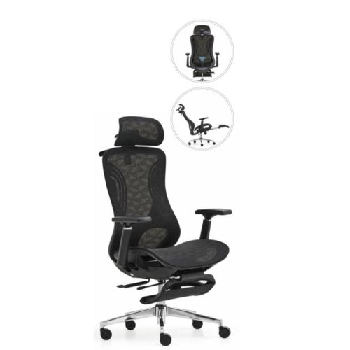 product_image_name-Generic-Executive reclining office chair 360° tilt mechanism lumbar support and with footrest-Mesh colour black-1