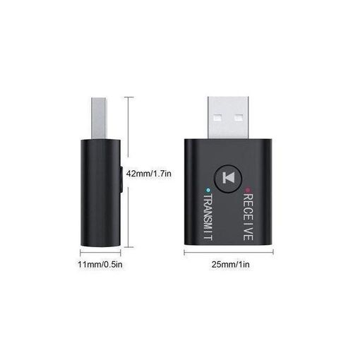 product_image_name-Generic-Bluetooth 5.0 Audio Receiver Transmitter 2 IN 1 RCA 3.5mm USB - Black-2