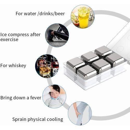 product_image_name-Generic-Premium Stainless Steel Chilling Cubes Set with Tongs-2