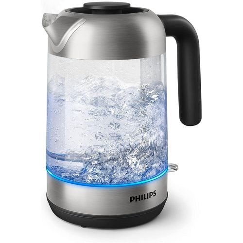 product_image_name-Philips-Glass Kettle Series 5000-2200W, 1.7L, Blue Light Indicator, Removable lid - HD9339/81 - Black & Silver-3