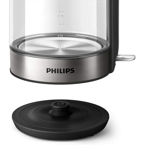 product_image_name-Philips-Glass Kettle Series 5000-2200W, 1.7L, Blue Light Indicator, Removable lid - HD9339/81 - Black & Silver-4