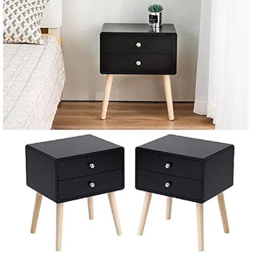 product_image_name-Generic-Mid Century Modern 2 Drawers Nightstand Sofa Side Table End Table Espresso-1