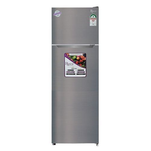 product_image_name-Roch-210 Liters Double Door Top Freezer Defrost Fridge ? Inox(2YRS WRNTY)-2