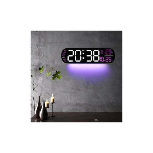 product_image_name-Generic-Digital wall clock with RGB light base and remote control -4