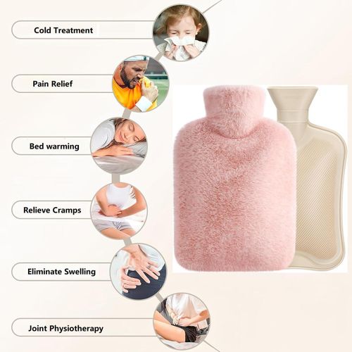 product_image_name-Generic-Hot Water Bag with Soft Cover 2000 ML  Hot Water Bags for Pain Relief,Period Cramps  Ideal for Neck,Hand Feet and Shoulder,Menstrual,Hot and Cold Compress 2Liter with Assorted Colors -1