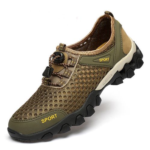 Shop Men s Outdoor Hiking Shoes Anti Slip Sneakers Breathable Brown Jumia Uganda
