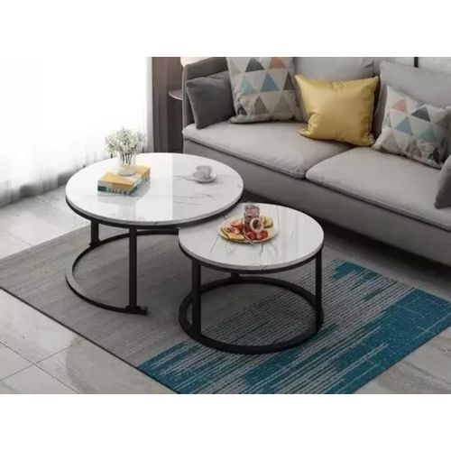 product_image_name-Generic-2Pc Metalic Stands Living Room Centre Tables (Not Assembled) - Multicolor And Multi-designs-1