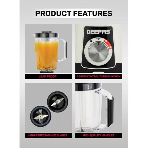 product_image_name-Geepas-2 in 1 Blender with 2 Speed & Pulse Option Powerful 600W Powerful Motor Multi-functional 1.8L-Multi-4