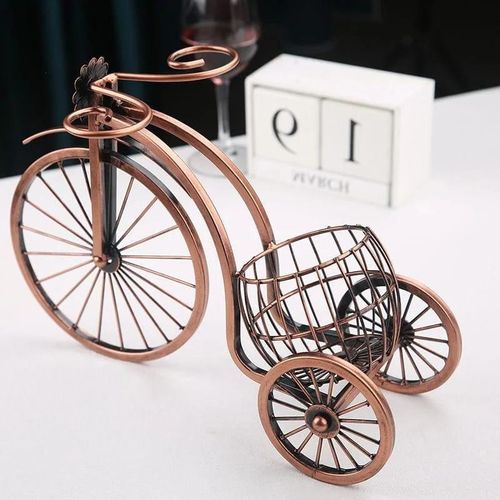 product_image_name-Generic-Vintage Metal Bicycle Wine Rack Holder Stand Free Standing Small Tabletop Bottle Holder Water and Wine Bottle Holder for Home Kitchen Dining Room -8