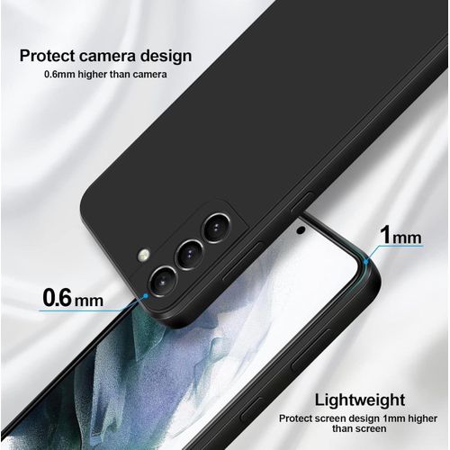 product_image_name-Generic-Silicone Case Compatible with Samsung Galaxy S21 5G, Full Body Silky Soft Touch Phone Case with Camera Protection, Shockproof Cover with Microfiber Lining, Black-2