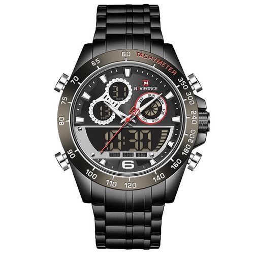 product_image_name-Naviforce-Sports Casual Stainless SteelWaterproof Mens Watch - Charcoal Grey-1